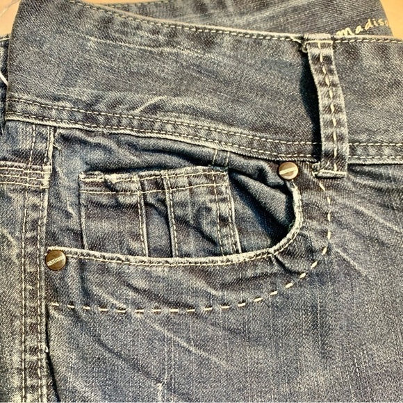 Madison Denim Co Jeans 11/12 Stretch Distressed Cotton Spandex Straight Leg - Picture 9 of 16
